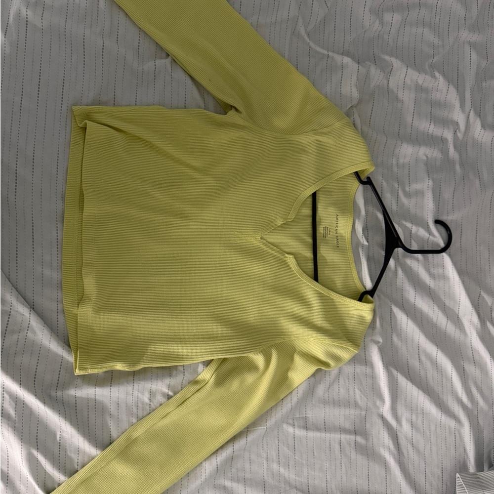American Eagle Outfitters Light Green Crop Top